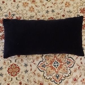 Navy blue velvet throw pillow 21"x10.5"